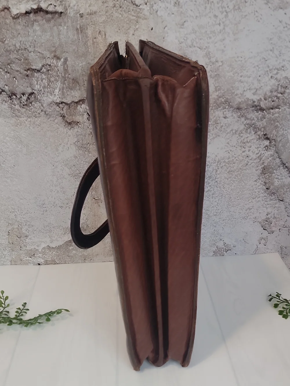 Cole Haan Leather Briefcase Vintage Cognac Brown Bag